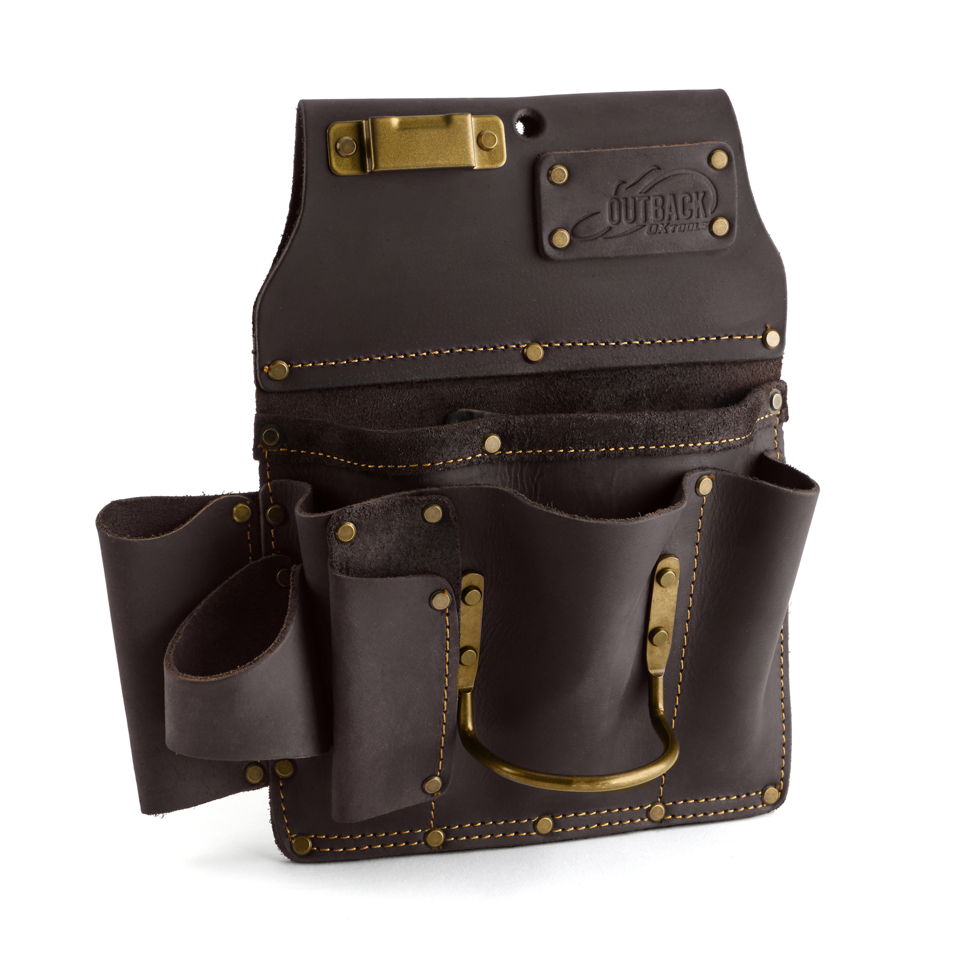 OX Tools, Pro Drywaller's Tool Pouch, Oil-Tanned Leather, Color Brown, Pockets (qty.) 12 Material Leather, Model# OX-P263801